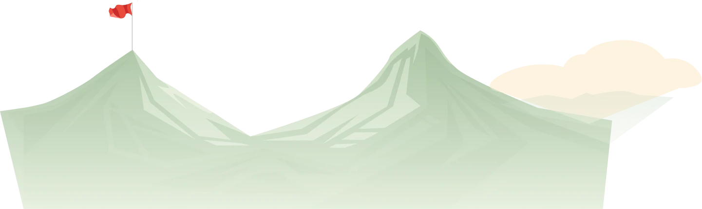 Mountain with flag